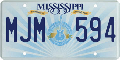 MS license plate MJM594
