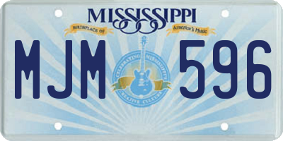 MS license plate MJM596