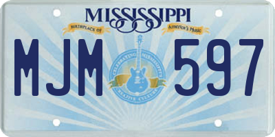 MS license plate MJM597