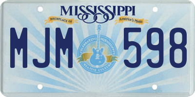 MS license plate MJM598