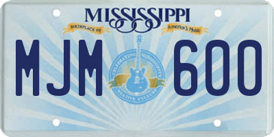 MS license plate MJM600