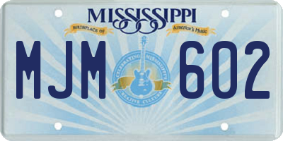 MS license plate MJM602