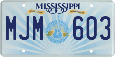 MS license plate MJM603