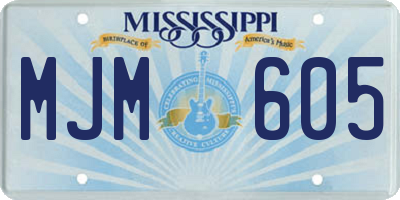 MS license plate MJM605