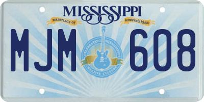 MS license plate MJM608