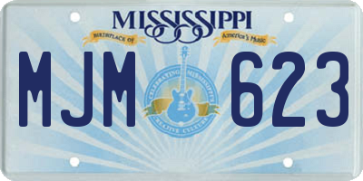 MS license plate MJM623