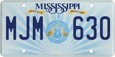 MS license plate MJM630