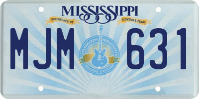 MS license plate MJM631