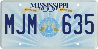 MS license plate MJM635