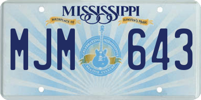 MS license plate MJM643