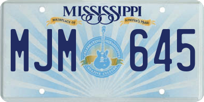MS license plate MJM645
