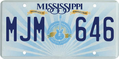 MS license plate MJM646