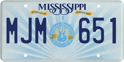 MS license plate MJM651