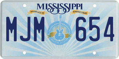 MS license plate MJM654