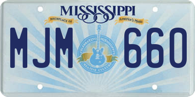 MS license plate MJM660