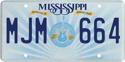 MS license plate MJM664