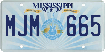 MS license plate MJM665