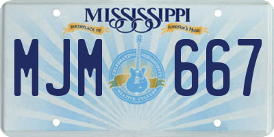 MS license plate MJM667