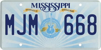 MS license plate MJM668