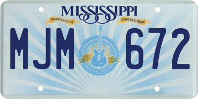 MS license plate MJM672