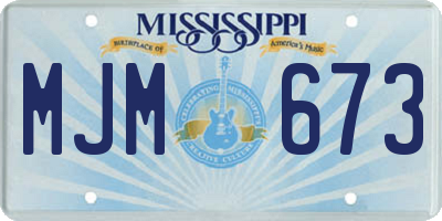 MS license plate MJM673