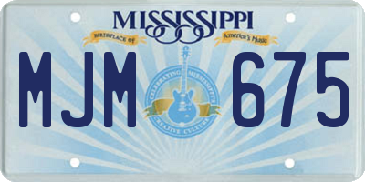 MS license plate MJM675