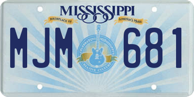 MS license plate MJM681