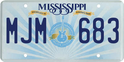 MS license plate MJM683