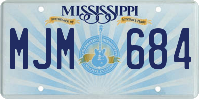 MS license plate MJM684