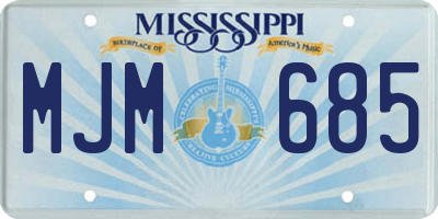 MS license plate MJM685