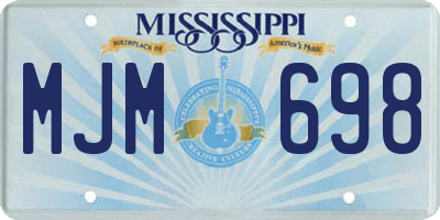 MS license plate MJM698