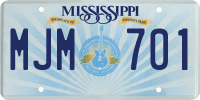 MS license plate MJM701