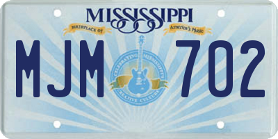 MS license plate MJM702