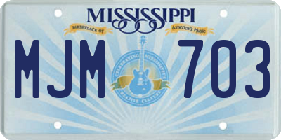 MS license plate MJM703