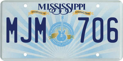 MS license plate MJM706