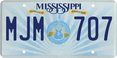 MS license plate MJM707