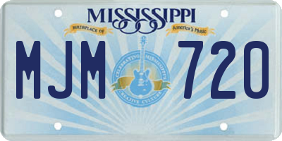 MS license plate MJM720