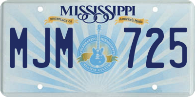 MS license plate MJM725