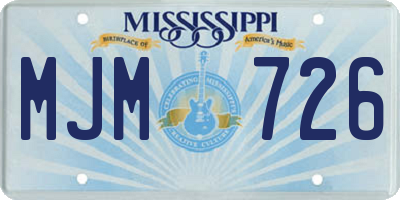 MS license plate MJM726
