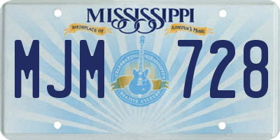 MS license plate MJM728