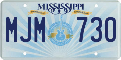 MS license plate MJM730