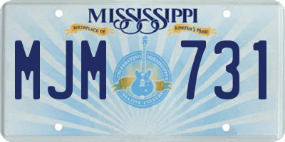 MS license plate MJM731