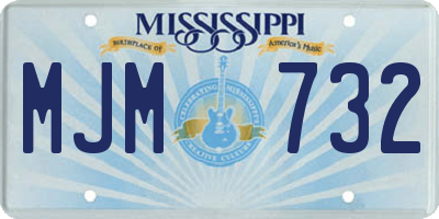 MS license plate MJM732