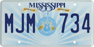 MS license plate MJM734