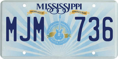 MS license plate MJM736