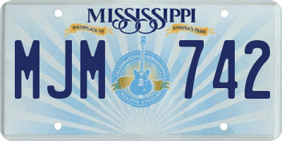 MS license plate MJM742