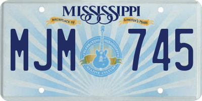 MS license plate MJM745