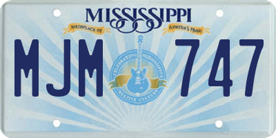 MS license plate MJM747