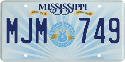 MS license plate MJM749