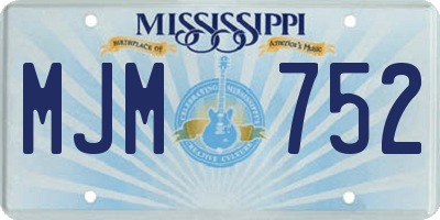 MS license plate MJM752